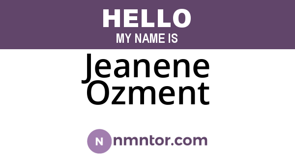 Jeanene Ozment