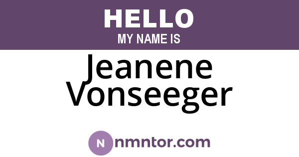 Jeanene Vonseeger
