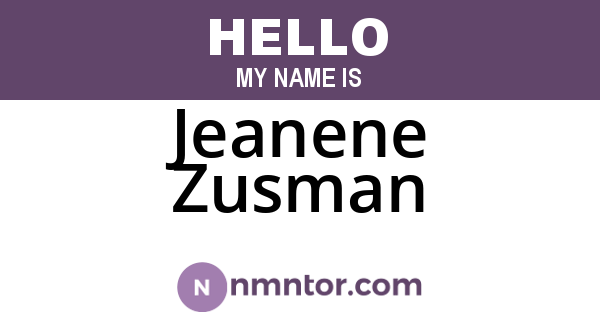 Jeanene Zusman
