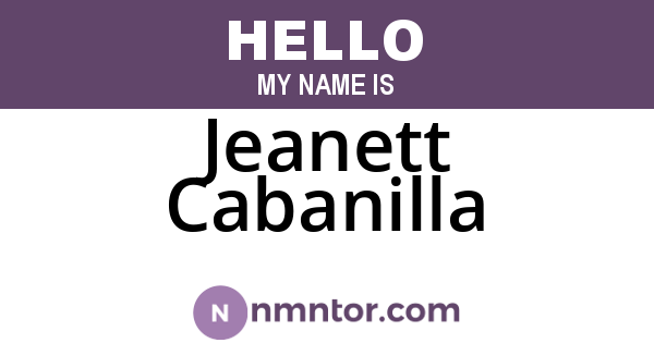 Jeanett Cabanilla