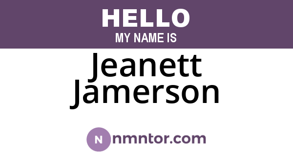 Jeanett Jamerson