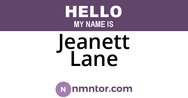 Jeanett Lane