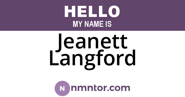 Jeanett Langford