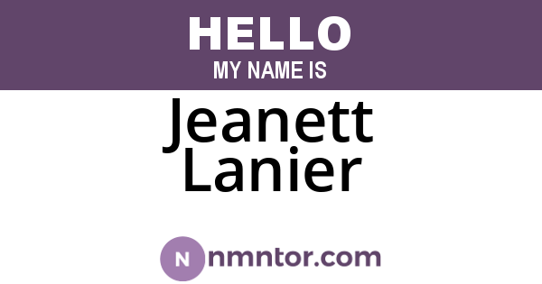 Jeanett Lanier