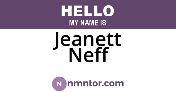 Jeanett Neff