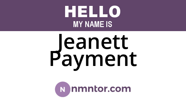 Jeanett Payment