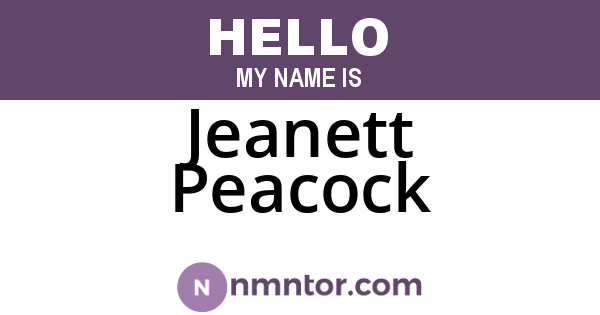 Jeanett Peacock