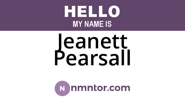 Jeanett Pearsall