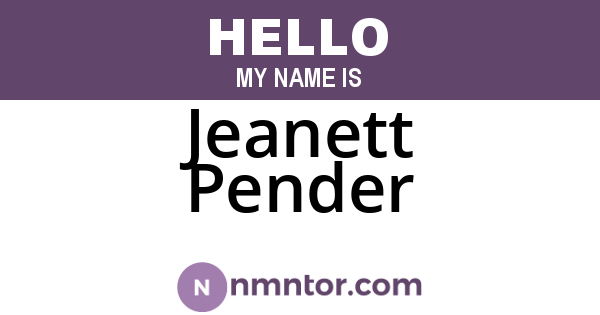 Jeanett Pender