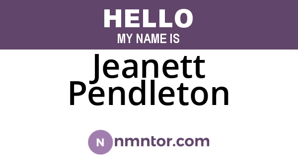 Jeanett Pendleton