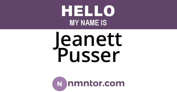 Jeanett Pusser