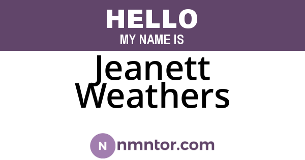 Jeanett Weathers