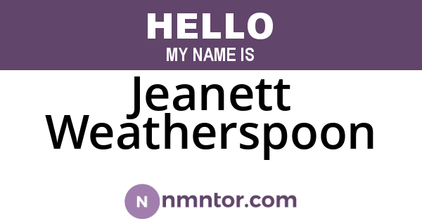 Jeanett Weatherspoon