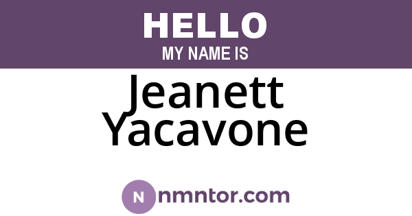 Jeanett Yacavone