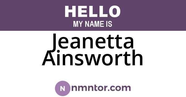 Jeanetta Ainsworth