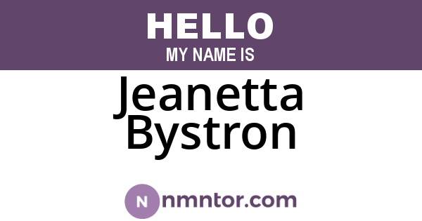 Jeanetta Bystron