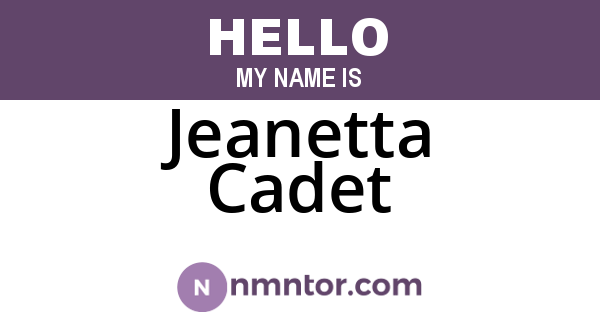 Jeanetta Cadet