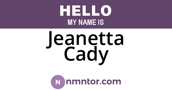 Jeanetta Cady