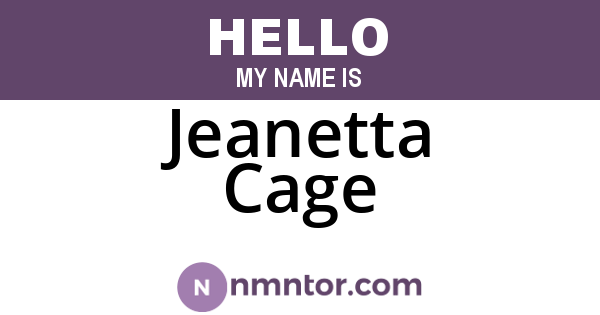 Jeanetta Cage