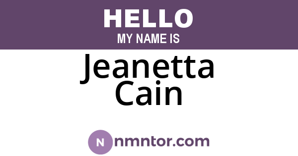 Jeanetta Cain