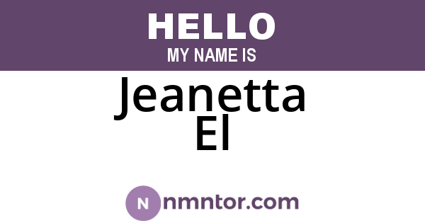 Jeanetta El