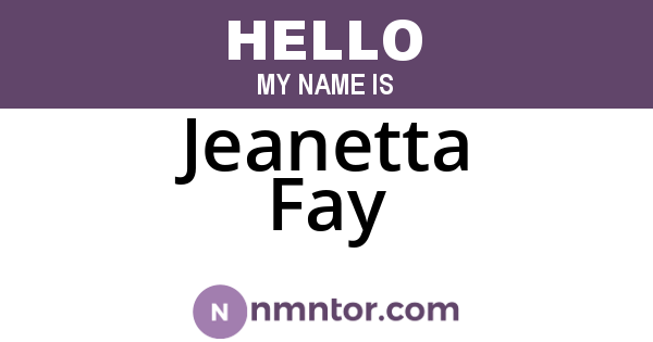 Jeanetta Fay