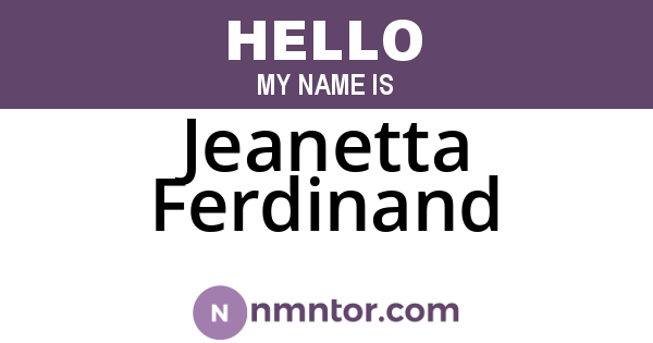 Jeanetta Ferdinand