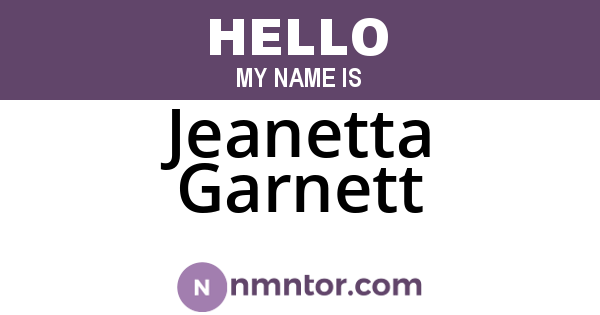 Jeanetta Garnett