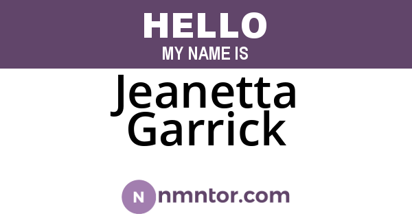 Jeanetta Garrick