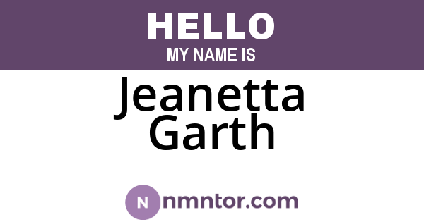 Jeanetta Garth