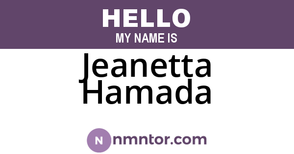 Jeanetta Hamada