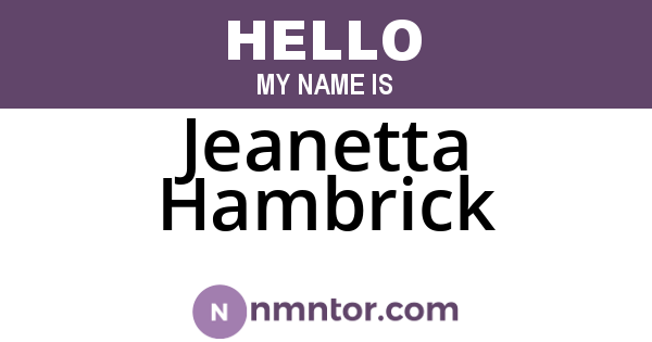 Jeanetta Hambrick