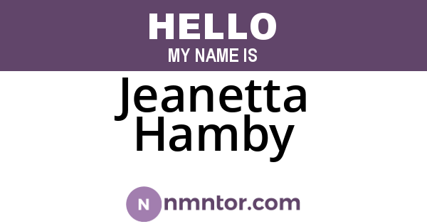 Jeanetta Hamby