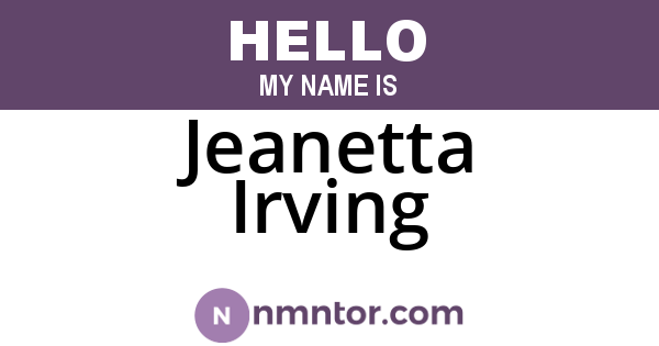 Jeanetta Irving