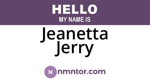 Jeanetta Jerry