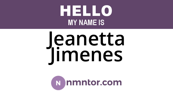 Jeanetta Jimenes