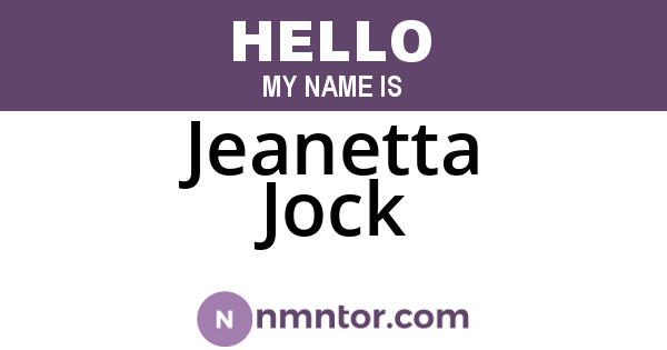 Jeanetta Jock
