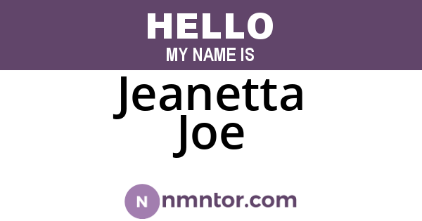 Jeanetta Joe