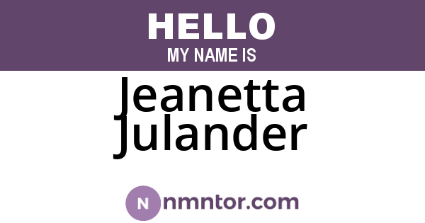 Jeanetta Julander