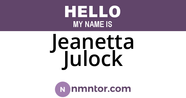 Jeanetta Julock