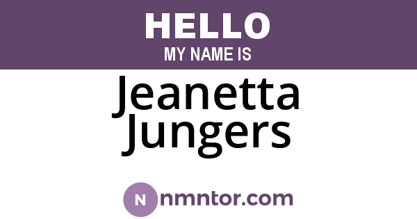 Jeanetta Jungers