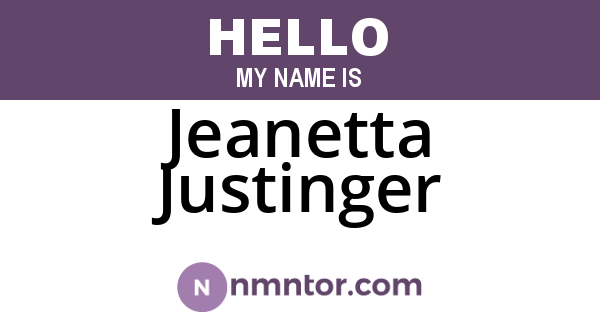 Jeanetta Justinger