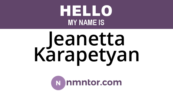 Jeanetta Karapetyan
