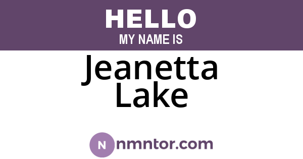 Jeanetta Lake