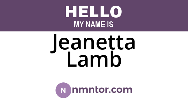 Jeanetta Lamb