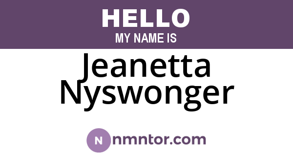 Jeanetta Nyswonger
