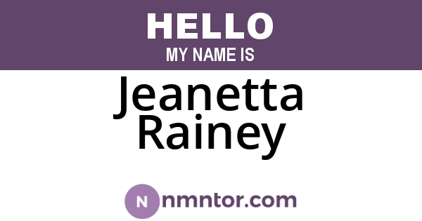 Jeanetta Rainey