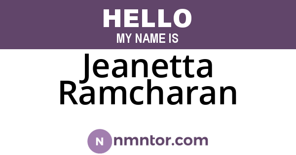 Jeanetta Ramcharan
