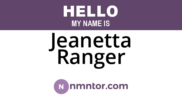 Jeanetta Ranger