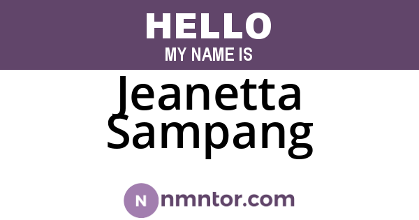Jeanetta Sampang